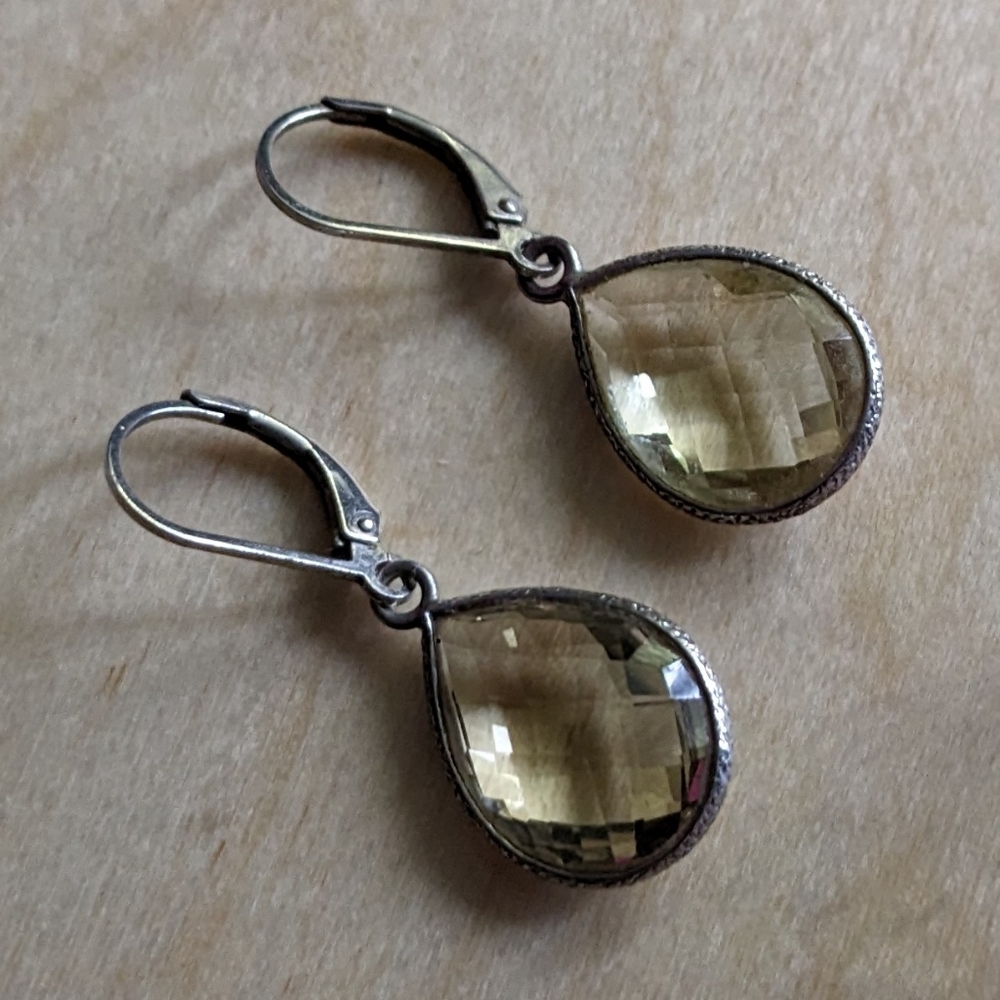 Citrine Sterling Silver Teardrop Earrings